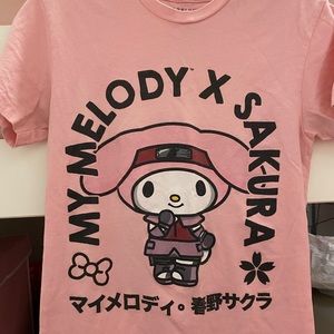 Sanrio Boxlunch My Melody Pink Naruto Sakura Tee Shirt